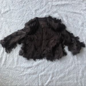 Bcbgmaxazria Black Fringe Blazer